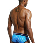 2 Pack Men's Sexy Star Print Low-Rise Breathable Comfort Trendy Briefs & Jockstrap
