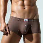 2 Pack Men's Soft Solid Color Simple Comfortable Breathable Trunks