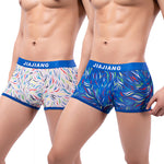2 Pack Men's Colorful Printed Polyester Comfortable Breathable Trunks