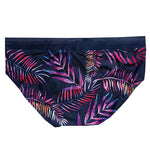 Gradient Leaf Print Men's Swimsuit Briefs