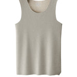 Men's Thermal Silk-Wool Sleeveless Vest - Solid Color Seamless Base Layer