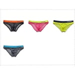 3 Pack Men's Low-Waist Sexy Big Mesh Breathable Transparent Sports Briefs