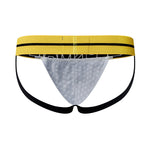 2 Pack Men's Sexy Star Print Low-Rise Breathable Comfort Trendy Briefs & Jockstrap