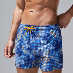 Men's Plaid Patterned Lightweight & Airy Sporty Cut Board Shorts