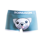 3 Pack Men's Comfortable Cotton Printed Mid-Rise Anti-Chafing Trunks