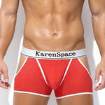 2 Pack Men's Low-Rise Side Vent & Cut-Out Design Breathable Mesh Trunks