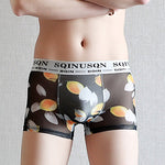 3 Pack Men's Ice Silk Mesh Breathable Printed Odor-Control Trunks