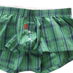 2 Pack Men's Cotton Plaid Boxers with 3D U-Pouch and Button Fly