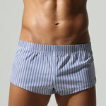 2 Pack Men's Breathable Cotton Classic Pinstripe Home Shorts