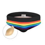 Men's Colorful Striped Stretch Fit Comfy Waistband Swim Briefs