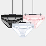 2 Pack Men's Stretch Solid Color Sexy Crotch Single-Layer Briefs with Support Ring