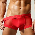 2 Pack Men's Stay-Put Fit Lightweight & Airy Solid Color Semi-Transparent Trunks