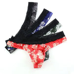 4 Pack Men's Lace Comfy Waistband U-Pouch Thongs