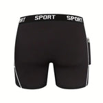 4 Pack Men's Workout Side Pocket Breathable Mid-Length Training Stretch Boxers Briefs
