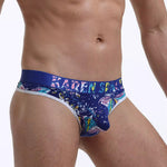 3 Pack Men's Trendy Prints Comfort U-Pouch Design Mesh Breathable Thongs