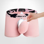 Men's Detachable Pouch Easy-Access Open Fly Modal Split-Crotch Boxers Briefs