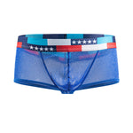 4-pack Men's Low-rise See-through Micro-mesh Pouch Shiny U-convex Wide-edge Boxer Briefs