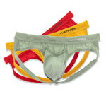 3 Pack Men's Solid Color Contoured Pouch Skin-Friendly Jockstraps