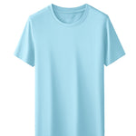 Modal Summer Short Sleeve T-Shirt Men Crew Neck Solid Color Casual Underwear Mens Clothing