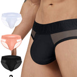 2-pack Men's Sexy Semi-transparent Ribbed Briefs