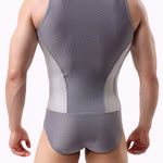 Men's Mesh Breathable Running & Gym Design Singlet Bodysuit