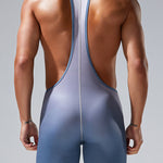 Men's Skin-Friendly Sporty Cut Body-Contouring Fit Wrestling Singlet Bodysuit