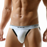 2 Pack Men's Low-Rise Solid Color Bikini with Large Pouch