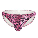 4 Pack Men's U-Convex Leopard Print Nylon Bikini