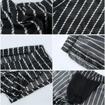 Men's Vintage Striped Moisture-Wicking Casual Board Shorts