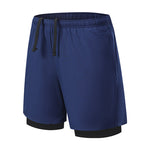 Men's Solid Color Anti-Exposure Liner & Breathable Running Activewear Shorts