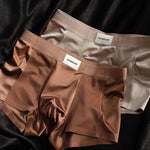 3 Pack Men's Cooling Satin-Mesh Seamless Ice Silk Antibacterial Trunks