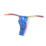 3-pack Men's Sexy Rainbow Transparent Convex Pouch Breathable Thong