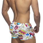 Men's Low-Rise Printed Quick-Dry Sport & Vacation Seamless Comfort Swim Shorts