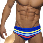 Men's Moisture-Wicking Sexy Striped Color Swim Briefs