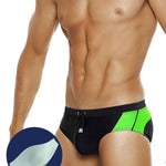 Men's Seamless Comfort Color-Blocked Quick-Dry Swim Briefs