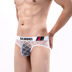 3 Pack Men's Low-Rise Lace Sexy Mesh Briefs And Thongs