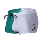 Men's Anti-Odor Bold Prints Stretch Fit Color-Blocked Swim Trunks
