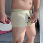 3 Pack Men's Breathable Comfort Double-Sided Access Soft Waffle Cotton Trunks