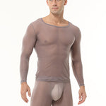 Men's Ultra-Thin Ice Silk Sheer Sensual Seamless Activewear Tops & Tights
