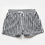 Men's Stripe Drawstring Swim Board Shorts