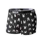 4-Pack Men's Trendy Print Ice Silk Mid-Rise Trunks