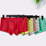 3 Pack Men's Leopard Cotton Breathable & Low-Rise Trunks
