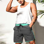 Men's Solid-Colored Breathable Mesh Board Shorts