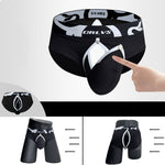 2 Pack Men's Detachable Pouch Open-Crotch Breathable Modal Soft Briefs