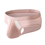 3 Pack Men's Low-Rise Ice Silk High-Stretch U-Convex Large Pouch Briefs