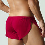 2 Pack Men's Solid Color Second-Skin Soft-Touch Quick-Dry Boxer Shorts