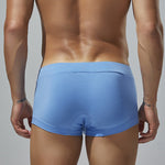 2 Pack Men's Low-Rise Solid Breathable Cotton Trunks