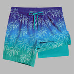 Men's Gradient Quick-Dry Double-Layer Lightweight Board Shorts