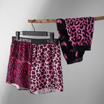 3 Pack Men's Pink Leopard Print Trendy Lightweight & Airy Boxers Briefs