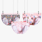 4 Pack Men's Antibacterial Cotton Breathable with Trendy Print Briefs